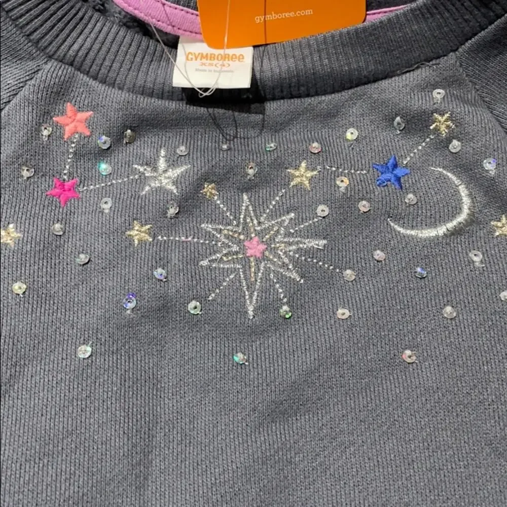 Gymboree 4 grey hi low hemline firework sweatshirt